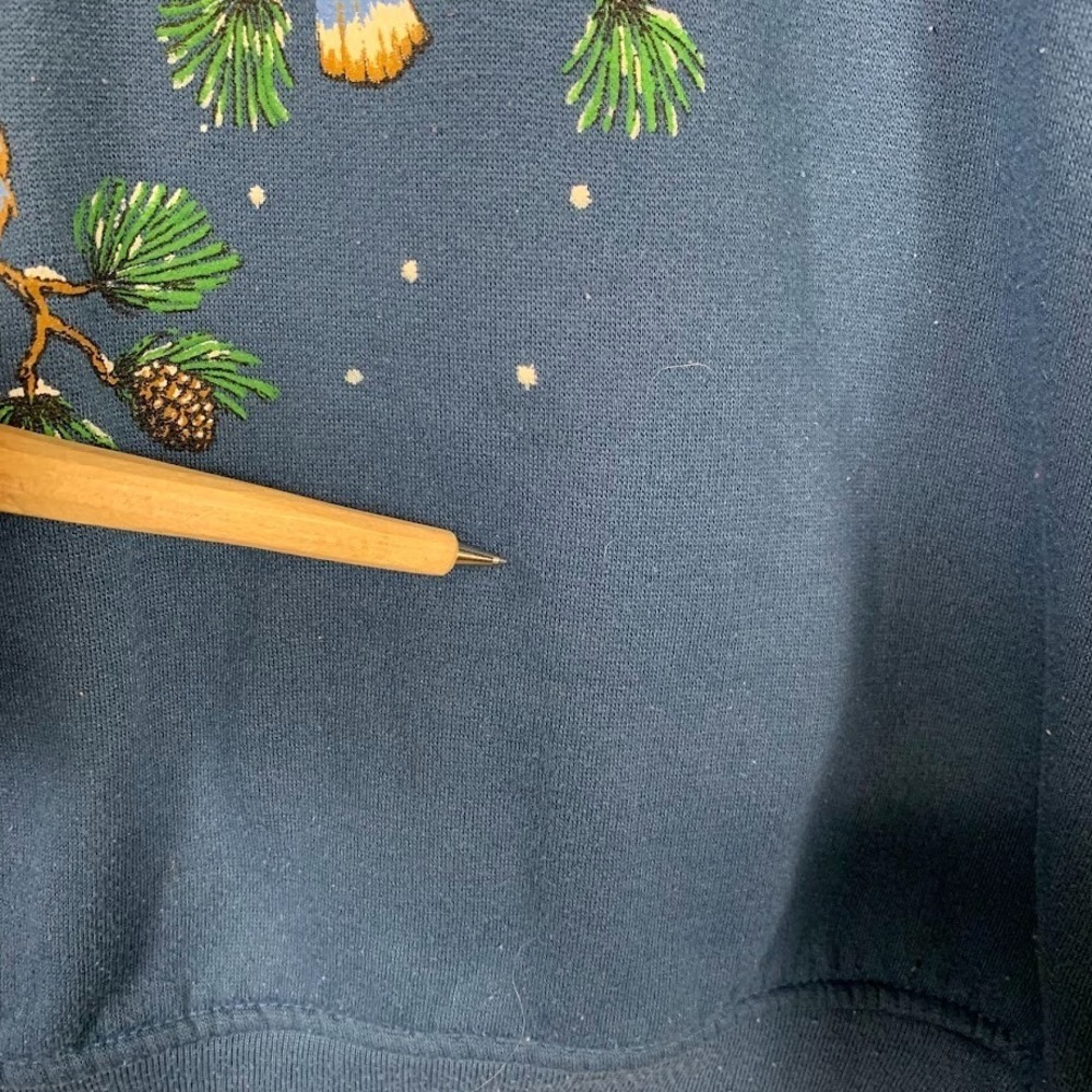 Vintage Basic Editions Birds Blue Pullover Sweatshirt Cottagecore Women's Large - Picture 7 of 12